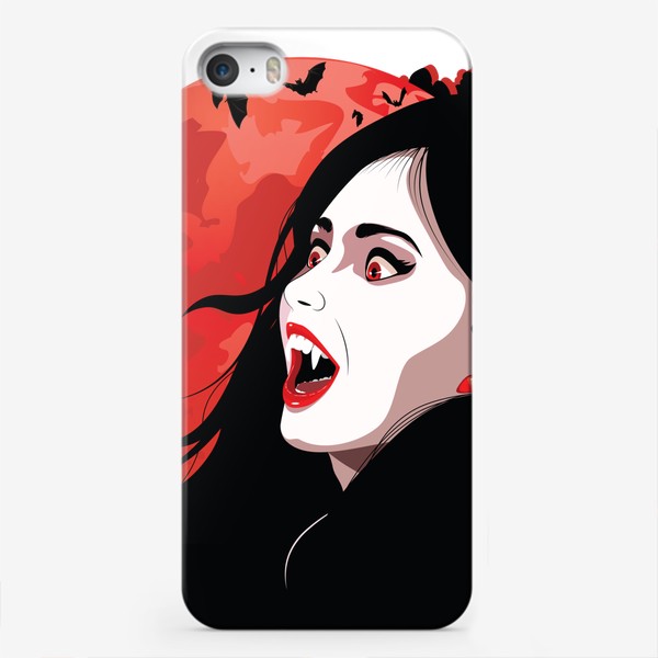 Чехол iPhone «Вампирша на фоне красной луны»