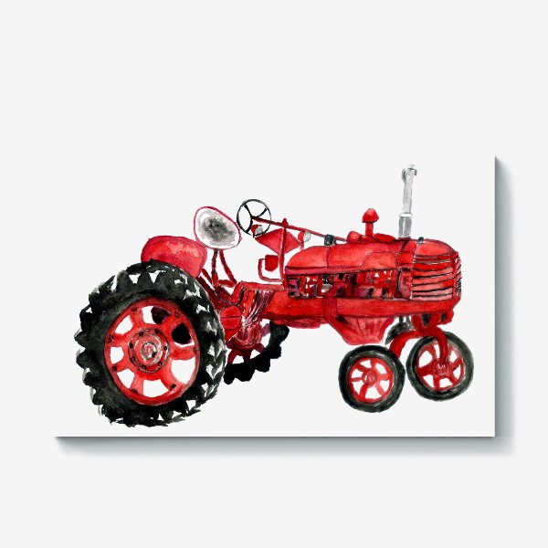 Холст «Старый красный трактор»