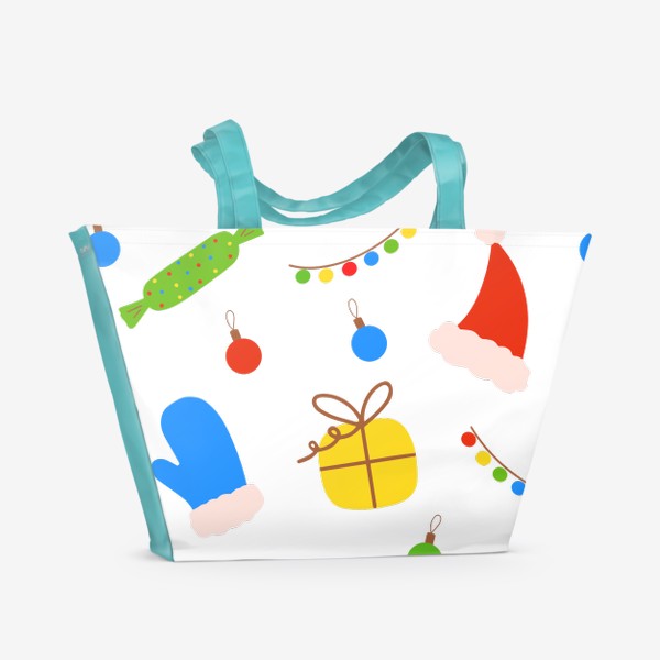 Пляжная сумка «новогодние украшения»