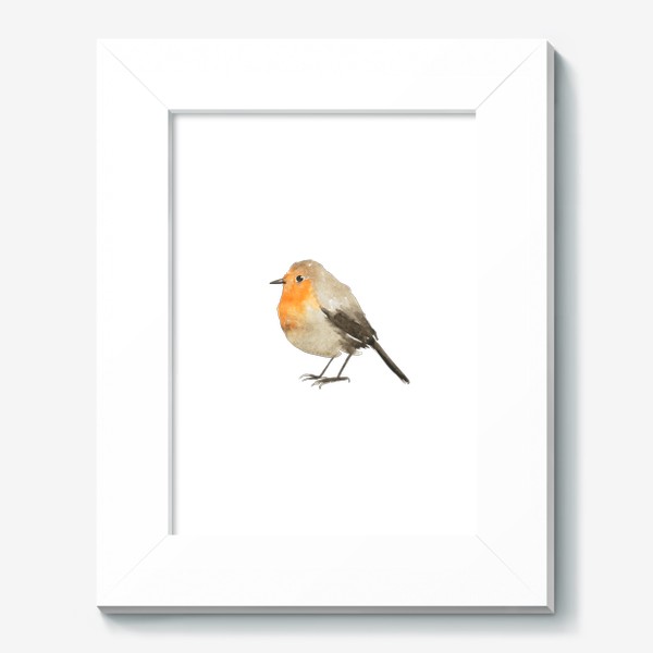 Картина «Акварельная малиновка птица, милый принт»