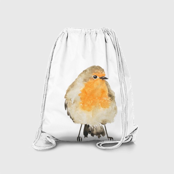 Рюкзак «Птица малиновка, акварельный принт»