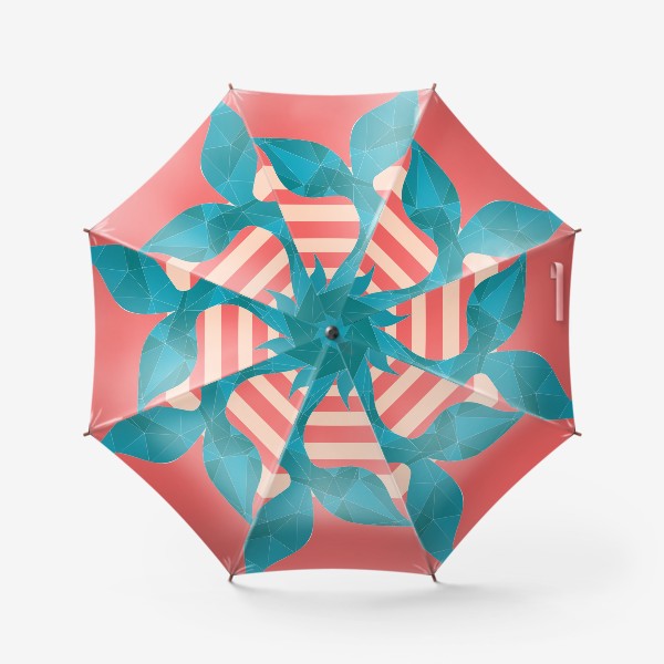 Зонт « Полигональный хвост кита и полосатый круг»