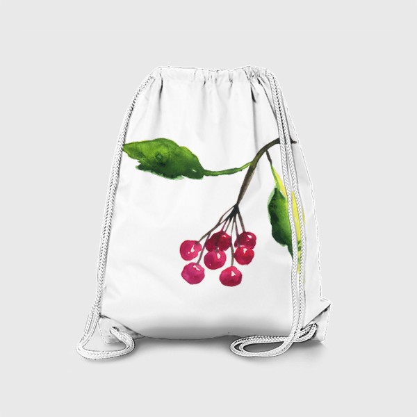 Рюкзак «Акварельные ягоды рябины на ветке»