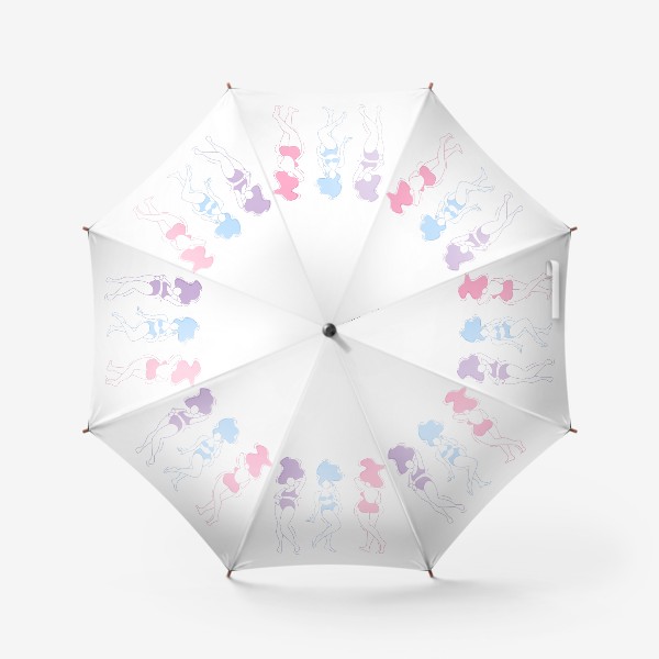 Зонт «Силуэты девушек с пышными формами в купальниках. Люби себя»