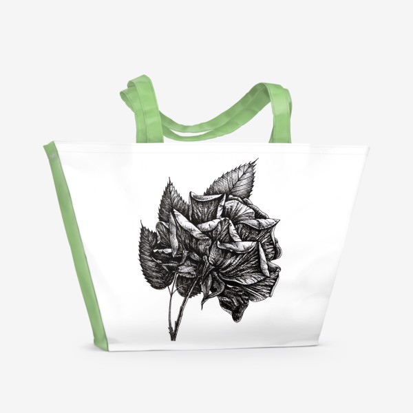 Пляжная сумка «Чёрная роза»
