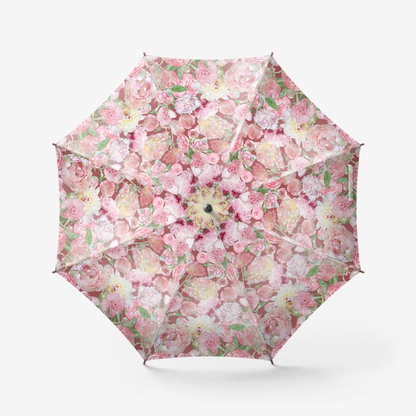 Зонт «Акварельный пион марсала»