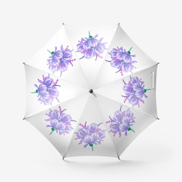 Зонт «Букет пионов с лавандой»