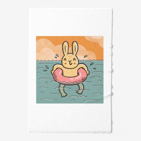 Полотенце «Милый заяц отдыхает на море»