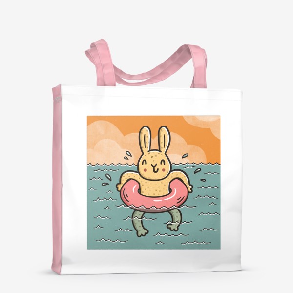 Сумка-шоппер «Милый заяц отдыхает на море»