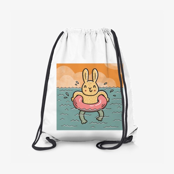 Рюкзак «Милый заяц отдыхает на море»