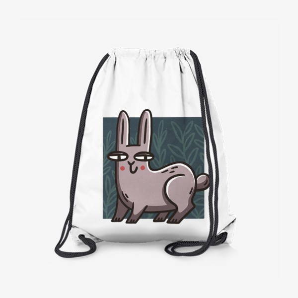Рюкзак «Забавный заяц на фоне листьев и веточек»
