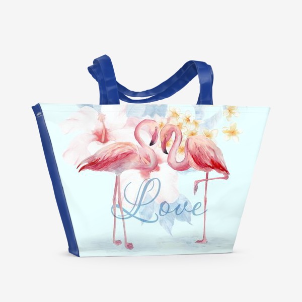 Пляжная сумка «Влюбленные фламинго»
