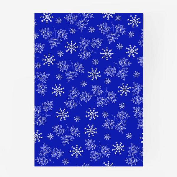 Постер «Снежинки на синем фоне»
