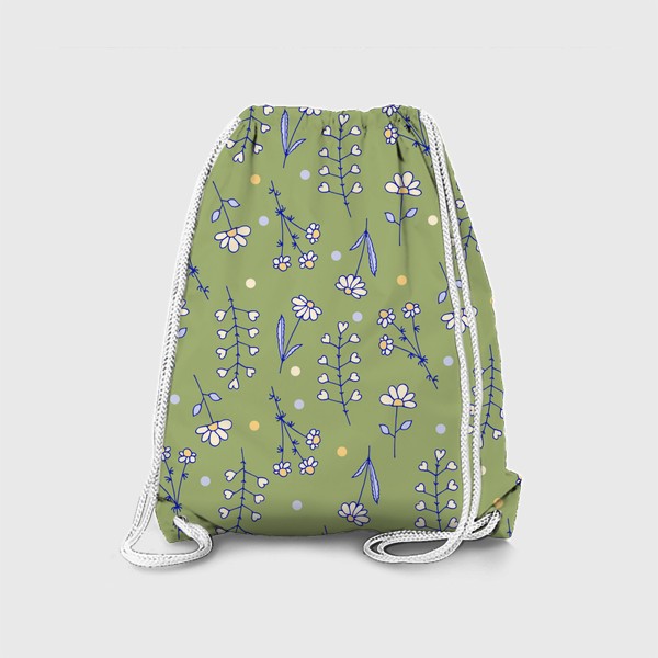 Рюкзак «Ромашки полевые на зеленом фоне»