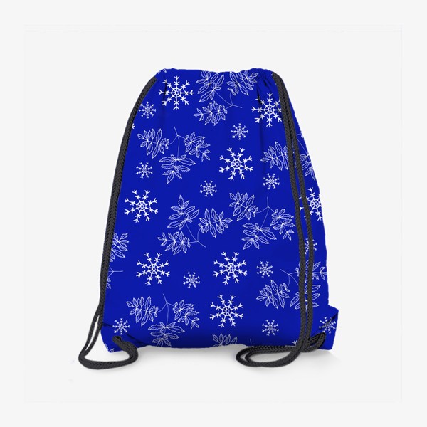 Рюкзак «Снежинки на синем фоне»