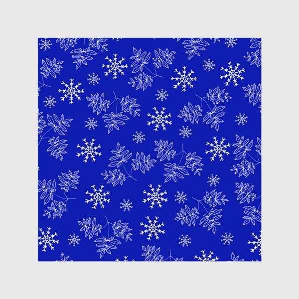 Шторы «Снежинки на синем фоне»