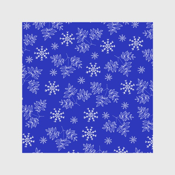 Скатерть «Снежинки на синем фоне»