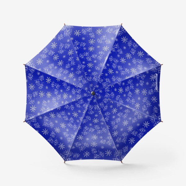 Зонт «Снежинки на синем фоне»