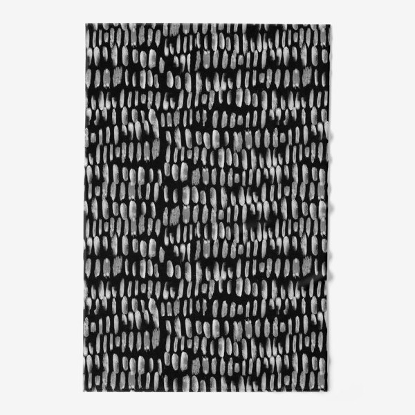 Полотенце «акварельные полоски чёрно-белые»