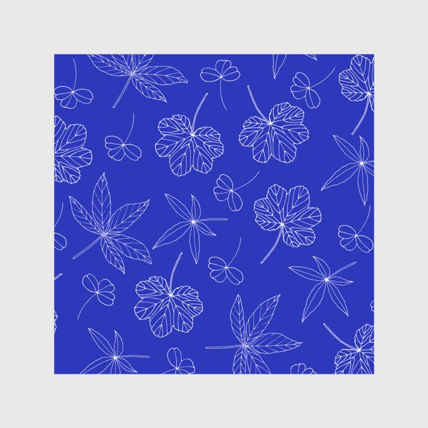 Скатерть «Ажурные листья на синем фоне»
