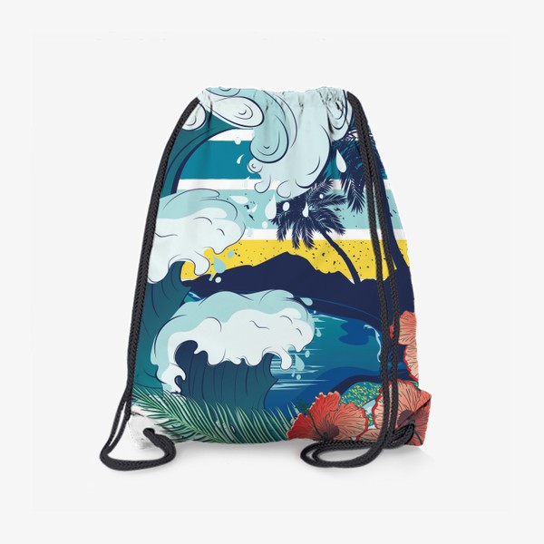 Рюкзак «Ретро пляж и морские волны»