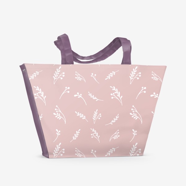 Пляжная сумка «Нежный паттерн с силуэтами растений»