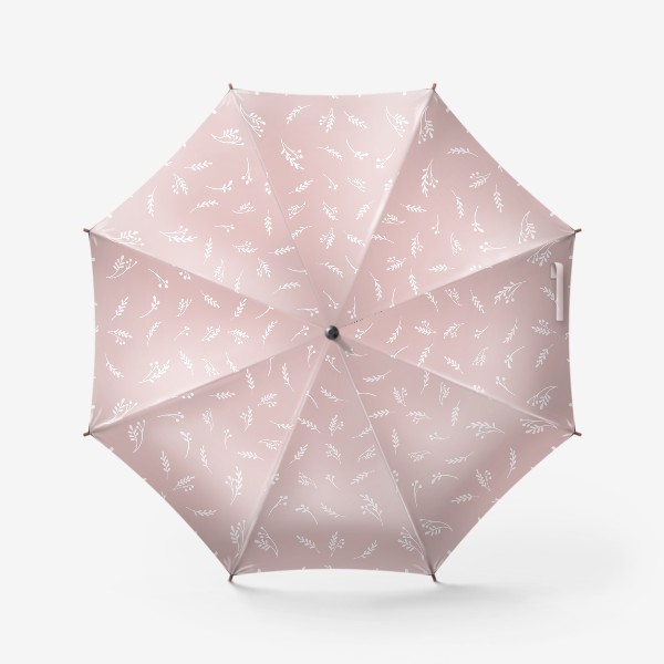 Зонт «Нежный паттерн с силуэтами растений»