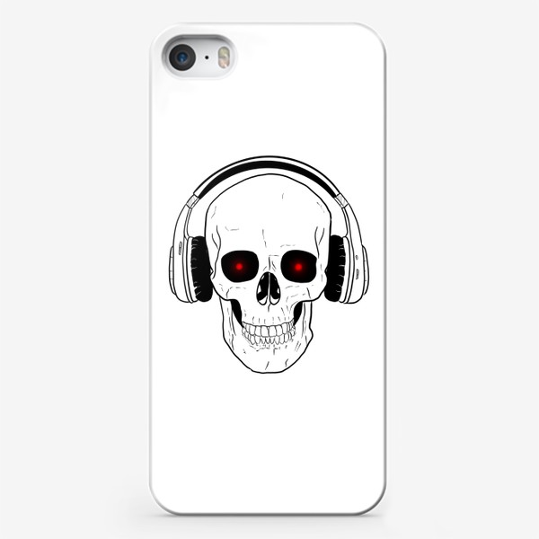 Чехол iPhone «Череп в наушниках»