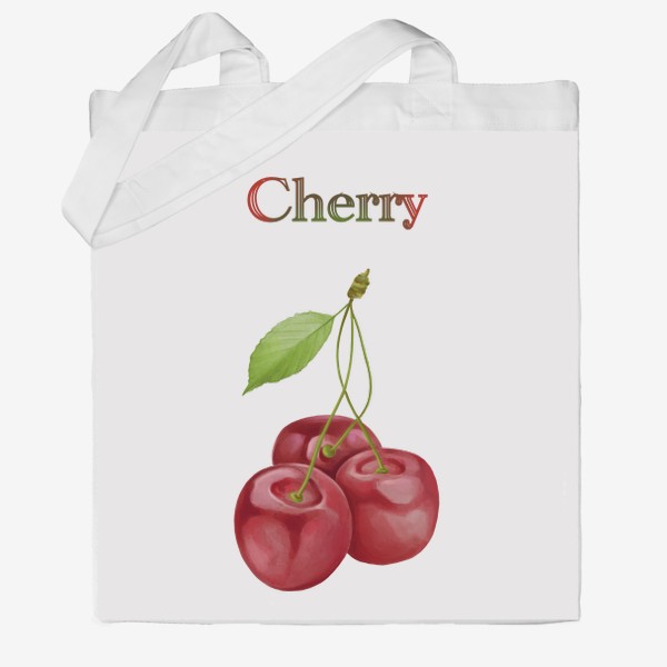 Сумка хб «Cherry, вишня»