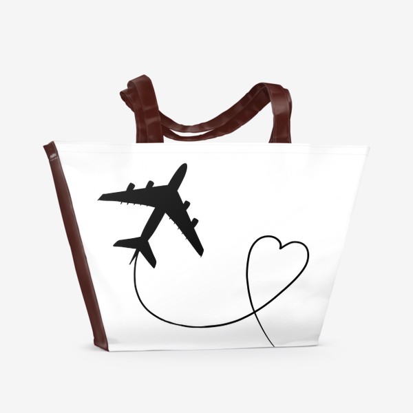 Пляжная сумка «Самолёт с сердцем»