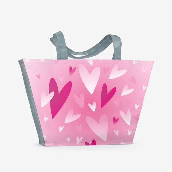 Пляжная сумка «Розовые сердца»