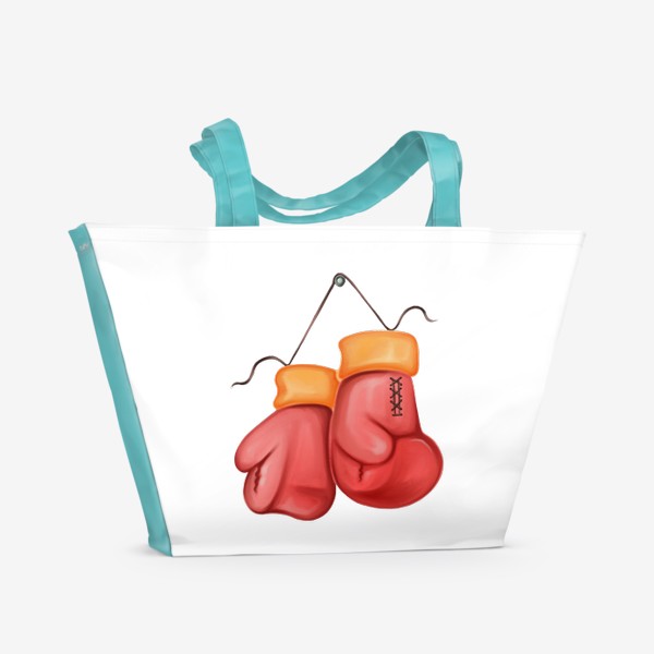 Пляжная сумка «Боксёрские перчатки, спорт, бокс, борьба.»