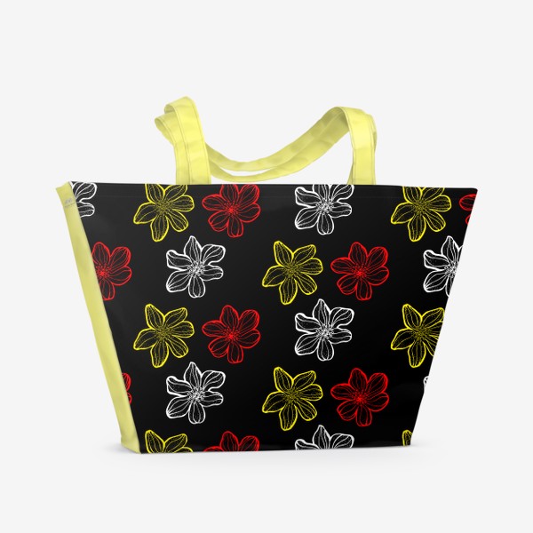 Пляжная сумка «Цветные фэнтези цветы»