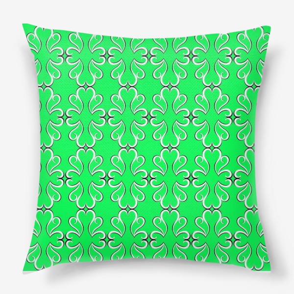 Подушка «Простые классические зелёные обои с абстрактным узором»