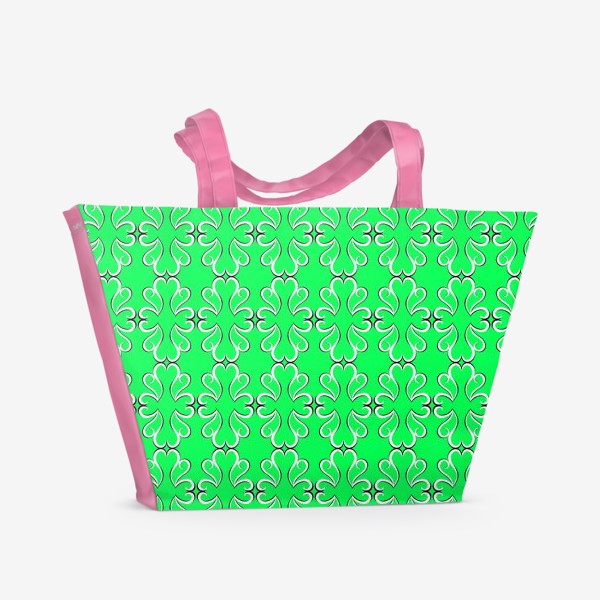 Пляжная сумка «Простые классические зелёные обои с абстрактным узором»