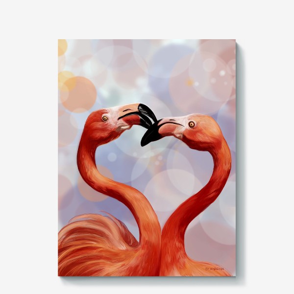 Холст «влюбленные фламинго»