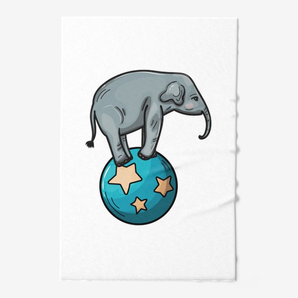 Полотенце «Цирковой слон на синем шаре»