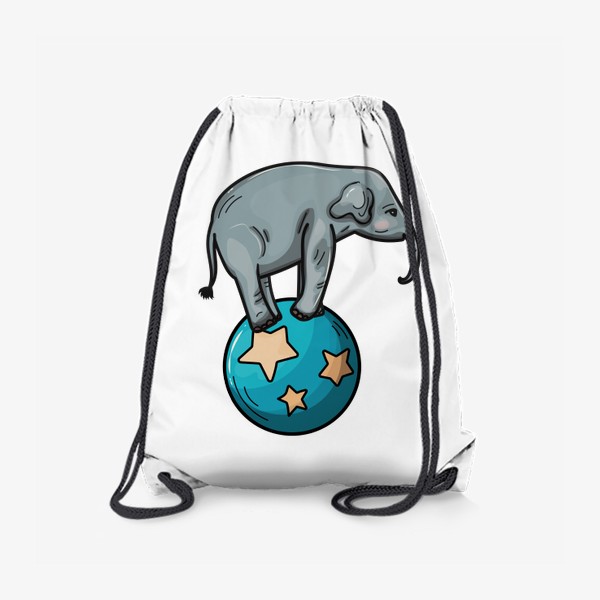 Рюкзак «Цирковой слон на синем шаре»