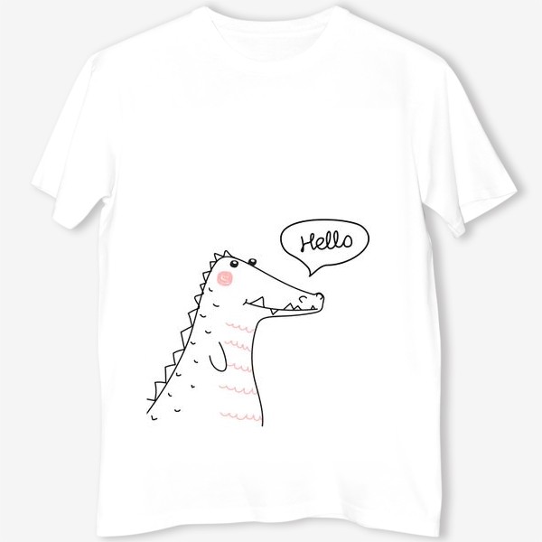 Футболка «Динозавр, крокодил, нарисованный в одну линию»