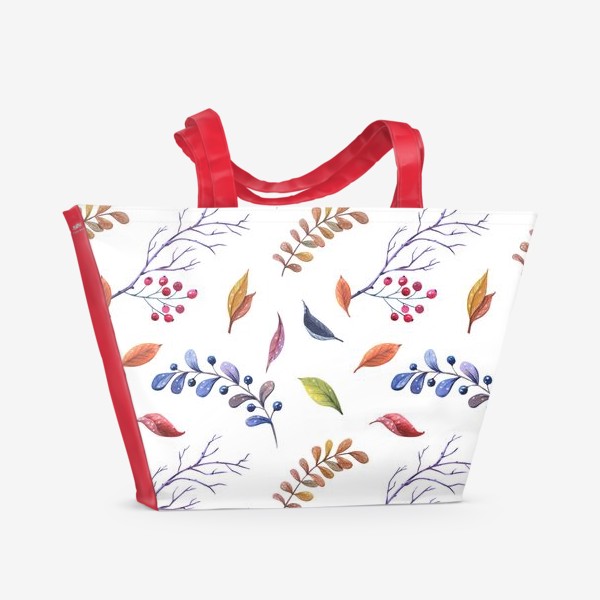 Пляжная сумка «Принт с осенними листьями»