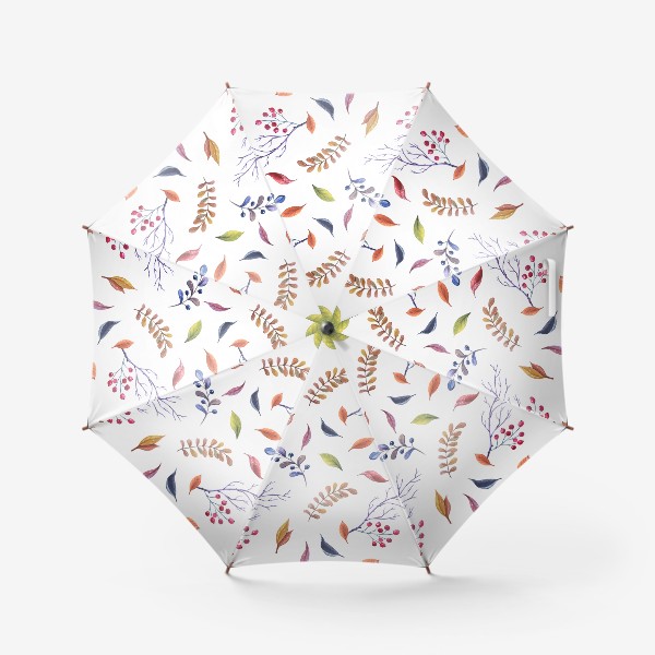 Зонт «Принт с осенними листьями»