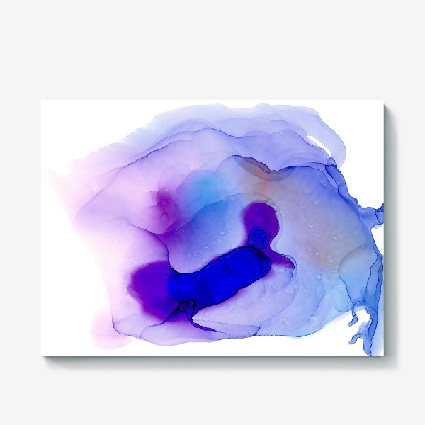Холст «Abstract violet human silhouette - Абстрактный фиолетовый человеческий силуэт, летящий в глубокое волнистое пространство»