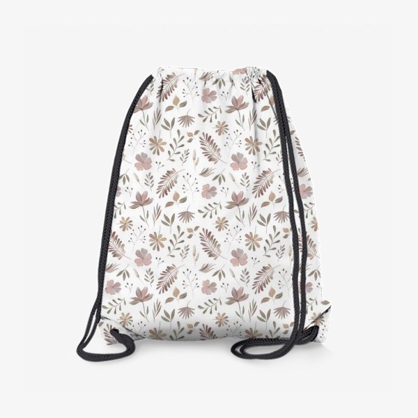 Рюкзак «Цветы Сухоцветы и Веточки пастельные бежевые розовые»