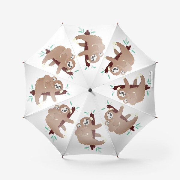 Зонт «Ленивцы мама с малышом на ветке»