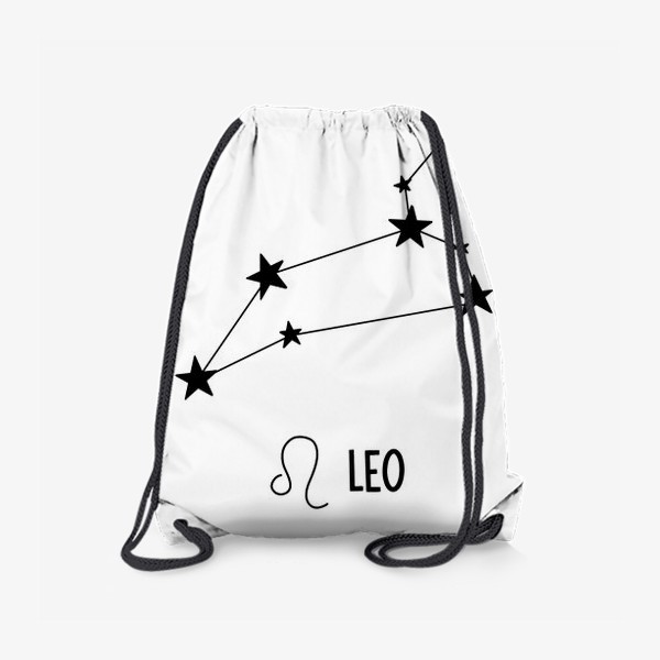 Рюкзак «Знак зодиака лев, созвездие знак и надпись Leo, в подарок для львов звездное созвездие гороскопа»
