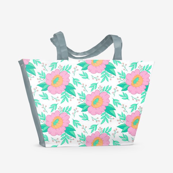 Пляжная сумка «pink flowers»
