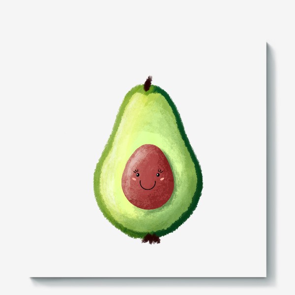 Холст «Веселый авокадо с улыбкой»