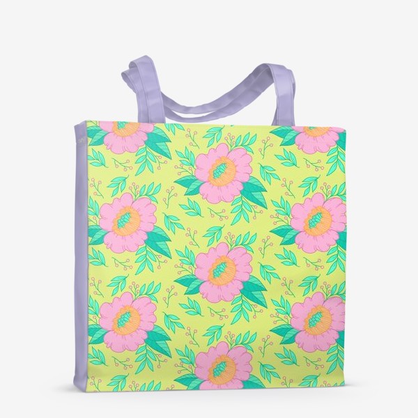 Сумка-шоппер «pink flowers/green»