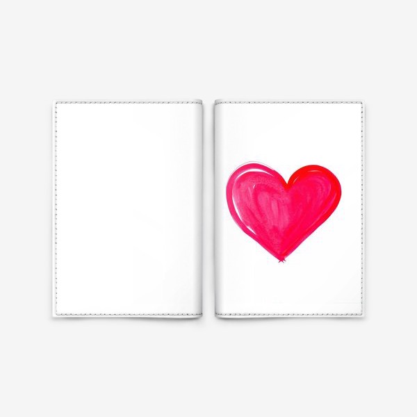 Обложка для паспорта «Сердце, акварель»