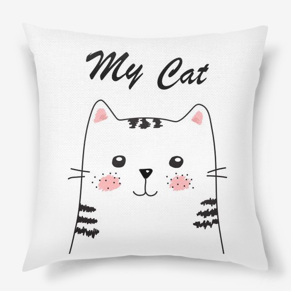 Подушка «Мой кот, скетч »